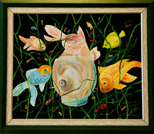 Esir Balıklar yağlıboya tablo