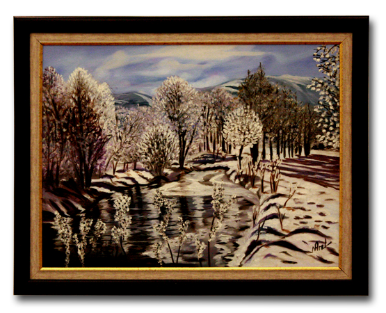 Karlı Ağaçlar yağlıboya tablo